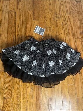 Wheat Black and White Floral Kids' Tutu Skirt NEW Sz 6Yrs